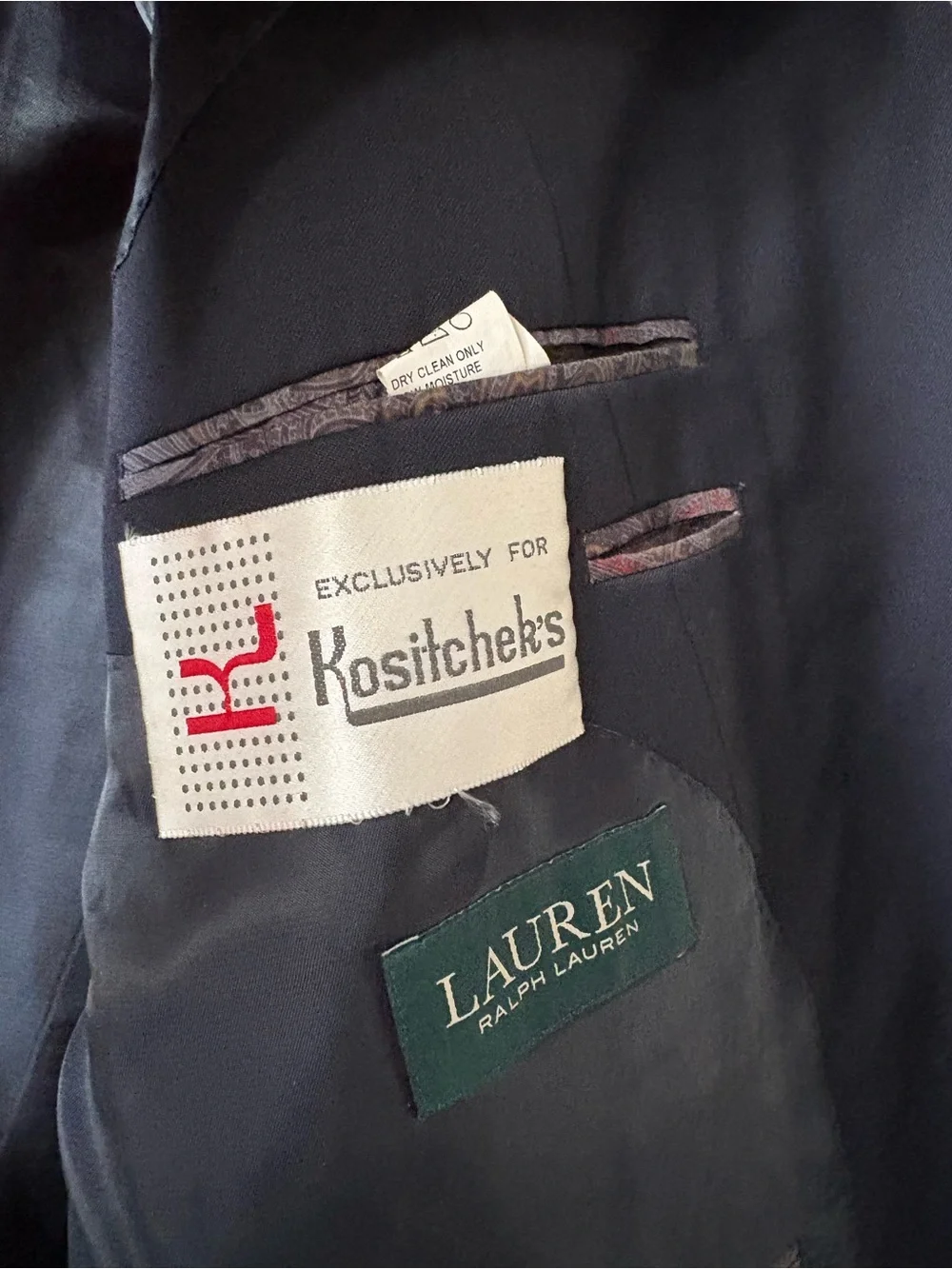 Lauren Ralph Lauren Blazer Mens 54R Navy 2-Button Wool Sport Coat Single Vent